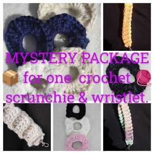 Mystery package crochet scrunchie & wristlet